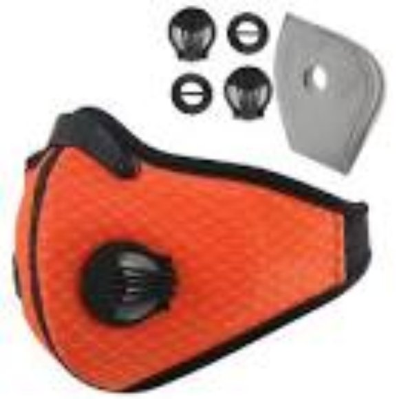 Mens Orange Breathable Xercise Mask 2 Exhale Valve - Picture 3 of 7